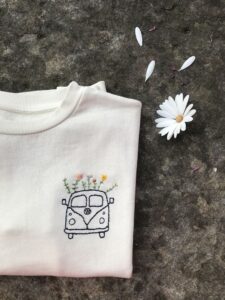 minimal embroidery on cotton shirt
